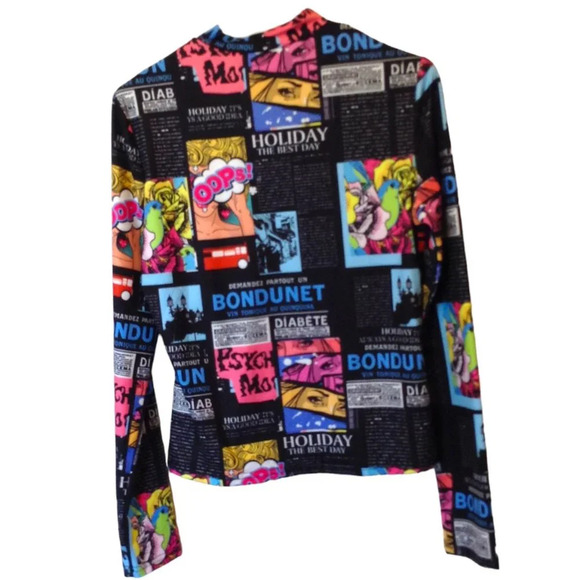 Shein Long Sleeve High Neck T-Shirt Cartoon Graphics Cycling Bike Riding Active - Picture 4 of 6